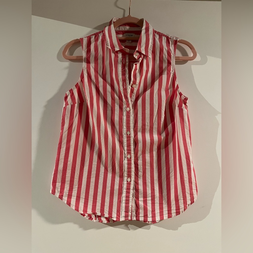 J Crew Sleeveless striped blouse